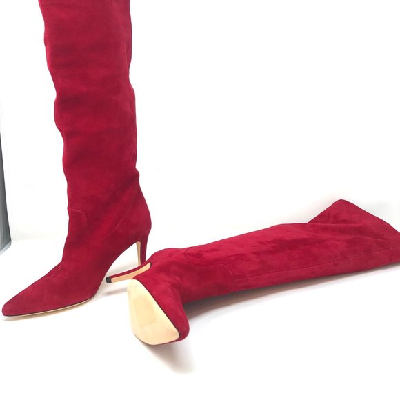 Via Spiga V-Garance Cerise Red Suede Women's Boots - Picture 4 of 11